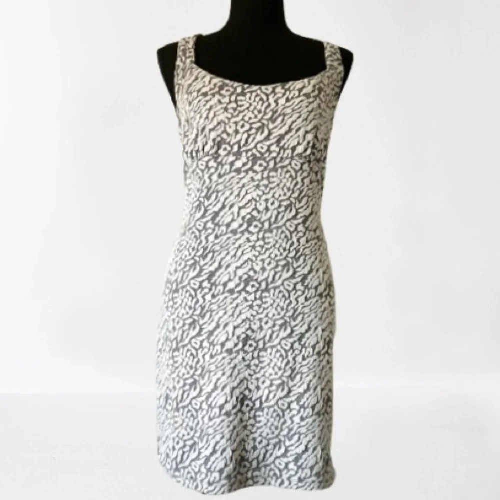 Free People Jacquard Knit Racerback Body Con Mini Dress White Grey Small - Picture 3 of 10